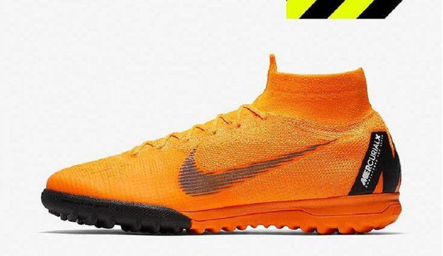 Pria Superflyx 6 Elite TF Sepak Bola Sepatu Oranye Bot Ukuran 35-45-Internasional