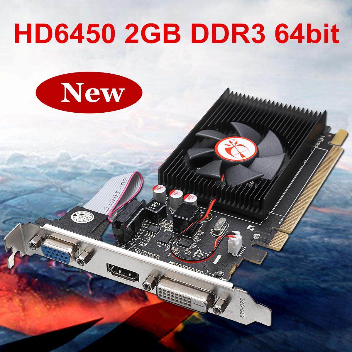 HD6450 2 GB DDR3 64Bit Permainan Kartu Grafis Pci-express Vga Dvi Hdmi Anda AMD-Internasional