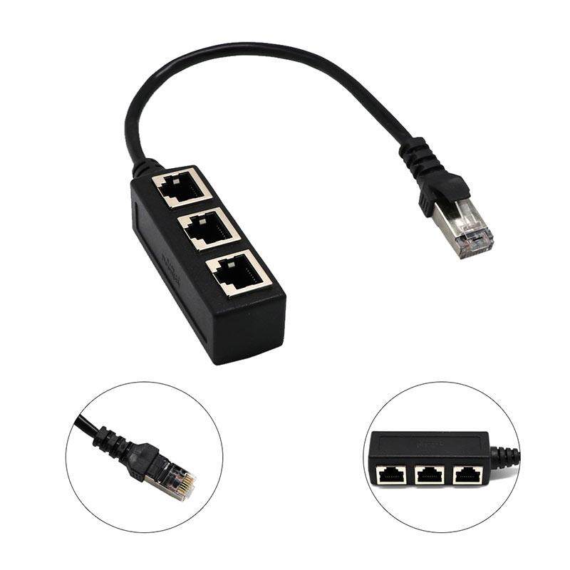 YBC RJ45 Y Adaptor Splitter 1 Sampai 3 Sakelar Port Ethernet Kabel CAT 5/CAT 6 Lan-Intl