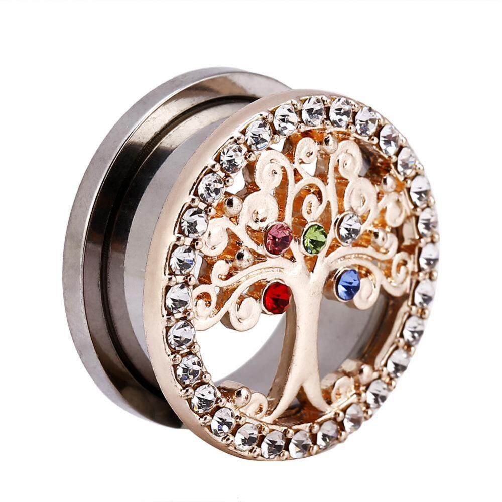 1 PC Anti Karat Berlian Buatan Pohon Berongga Terowongan Telinga Steker Piercing Gauge (8 Mm)-Internasional