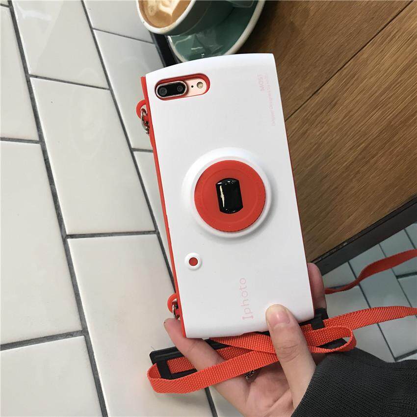 Untuk iPhone 6/6 S Telepon Case Lucu Korea Kamera Silikon + Buah Tali Penyandang-Internasional