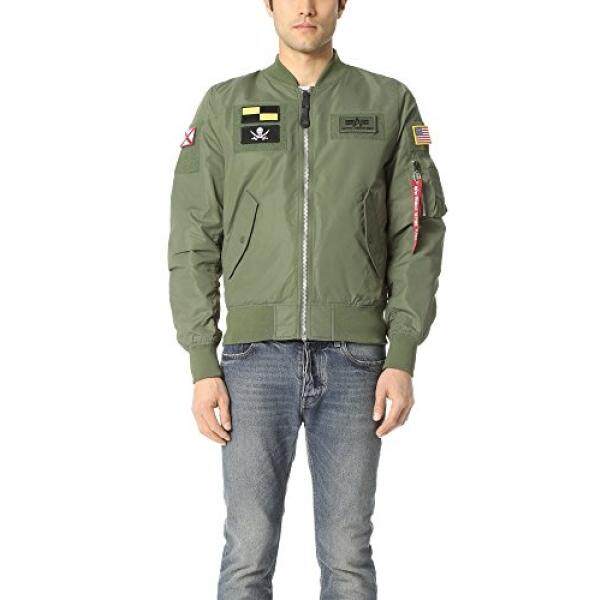 Alpha Industri Mens L-2b FLEX Jaket Bomber Pesawat, Sage-Intl