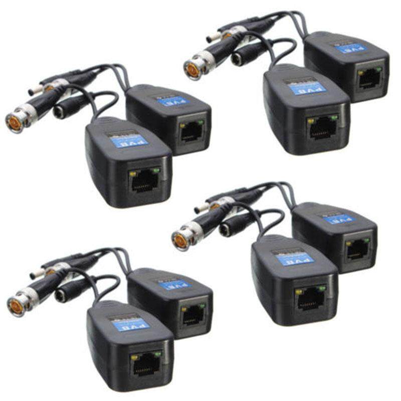 4 Pairs CCTV Coax BNC Connector Video Power Balun Transceiver to CAT5e 6 RJ45