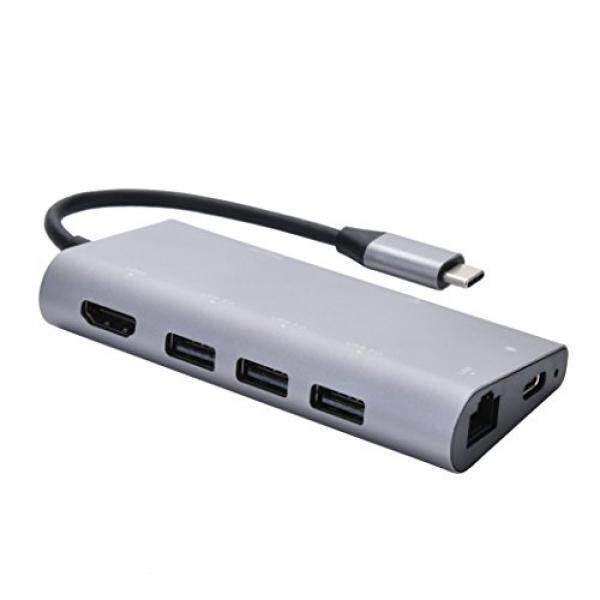 ALE USB C HUB/Adapter GOESFI With Ethernet RJ45, HDMI 4K, PD Charger,3 x USB 3.0 ports,SD/Micro Card Reader For Macbook Pro/Google Pixelbook/Dell XPS/HuaWei Matebook, Mate 10/ Pro ,Samsung Galaxy S8/Plus - intl