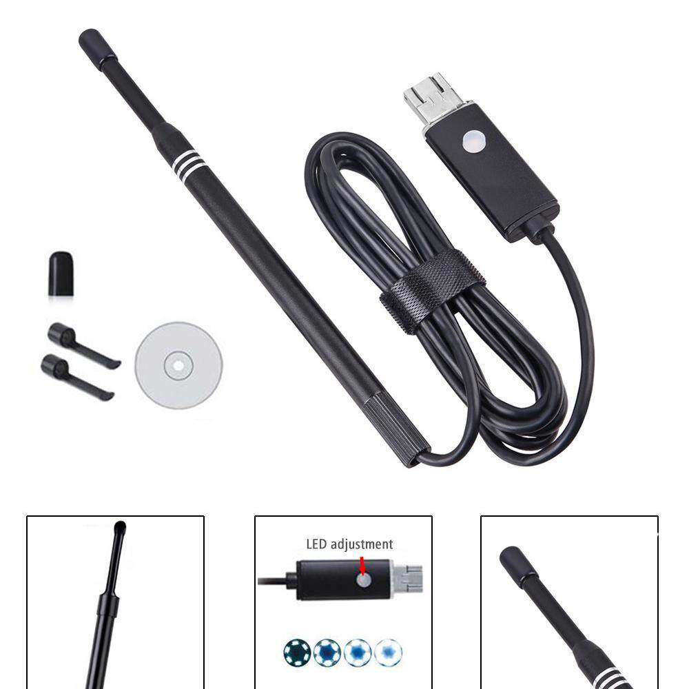 Cusepra 5.5 Mm 2-In-1 Endoskopi Membersihkan Telinga, USB Visual Sendok Telinga Earpick Otoscope, borescope Mini Kamera untuk Android PC-Intl