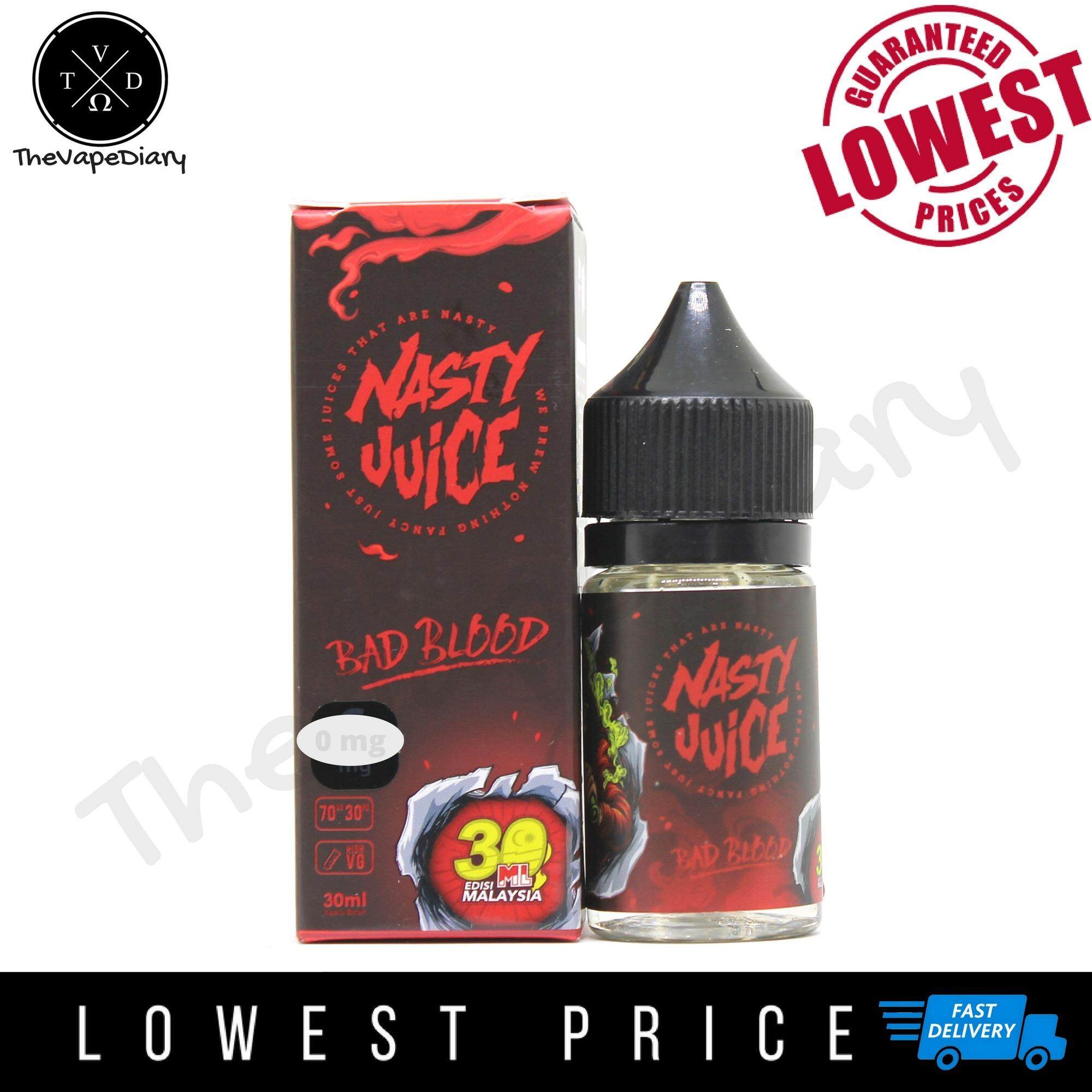 Nasty Juice Electronic Cigarettes E Liquids In Malaysia Nasty Bad Blood Ejuice 30ml Does Not Contain Nicotine