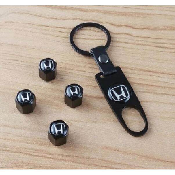 4Pcs Metal Car Wheel Tire Air Valve Caps Stem Cover with Color Brand Logo for Honda Insight Civic Accord Crv Fit Jazz Dio City HRV CRV ราคา 100 บาท*ส่งฟรี