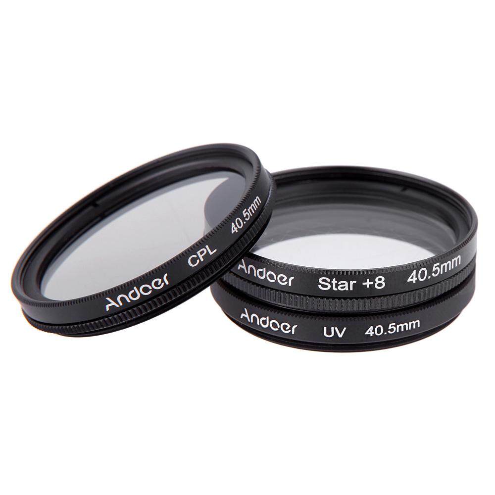 Andoer 40.5 Mm Set Filter Uv + CPL + Bintang 8-Point Perlengkapan Filter dengan Kasus untuk Perkakas Bertualang DSLR Lensa Kamera- internasional