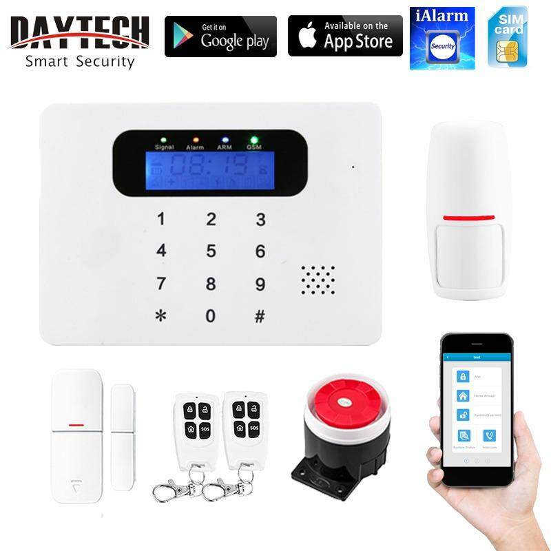 Daytech Nirkabel GSM Alarm Sistem Pintar Rumah Keamanan Alarm Perlengkapan IOS Android App Pengendali dengan Pir Pintu Sensor Romote Pengendali -Internasional