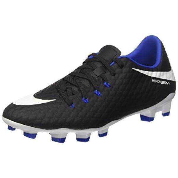 NIKE Pria HYPERVENOM PHELON III FG Sepak Bola Cleat Hitam/Putih/Permainan Kerajaan Ukuran 9 M Kami-Internasional