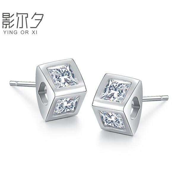 Shadow Seoul Versi Korea dari S925 Perak Temperamen Anting-Anting Wanita Jiao Yang Anting-Anting Modis Perak Anting-Anting Wanita Hari Hadiah perak/Sepasang Harga (Mawar Emas/Harga) -Internasional