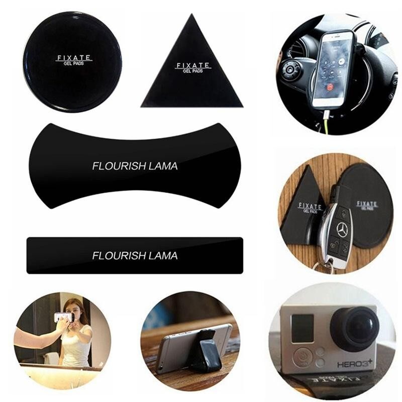 GG 4pcs/set Flourish Lama Fixate Gel Pads Strong Stick Glue Anywhere Wall Sticker Reuseable Amazing Nano Rubber Pad, Universal Sticker, No Trace Multi-Function Mobile Phone Holder Car Kits Car Bracket Washable Sailor Sticker - intl