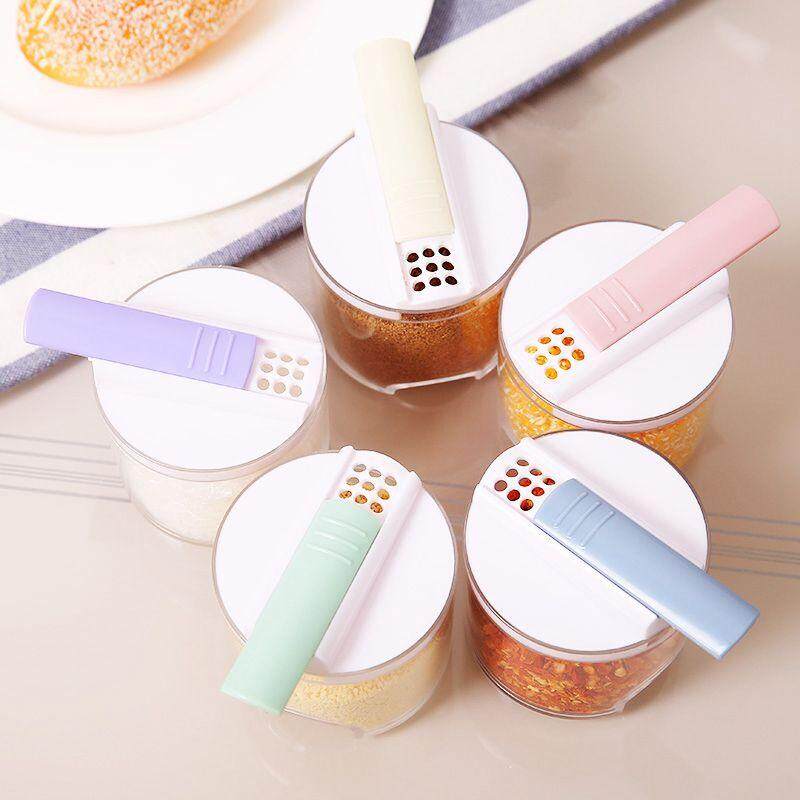 5pcs Creative Transparent Stackable Seasoning Cans Kitchen Spice Rack Condiment Bottles Pepper Shakers Box By Happyang