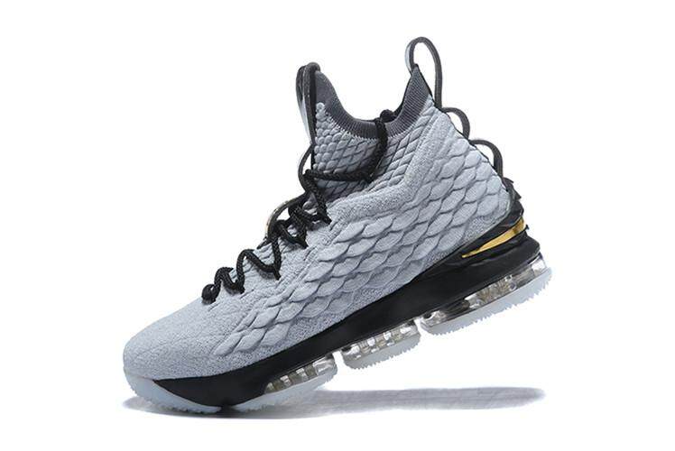 Silver Black LeBron XV EP Mid Top LeBron James 15 LeBron Raymone James Cavaliers #23 Slip Resistant MVP LBJ Men's NBA Basketball Shoe King James Offical EU:40-45 - intl