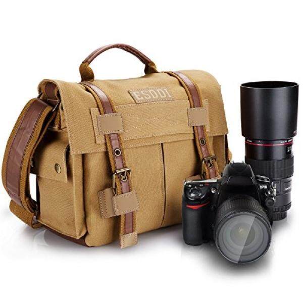 Esddi Vintage DSLR Kamera Messager Tas dengan Removable Insert untuk Perkakas Bertualang Pentax, Penggunaan Sehari-hari Tanpa Insert, khaki Coklat-Intl