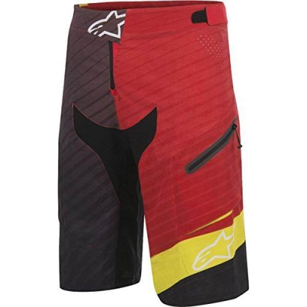 Alpinestars Pria Kedalaman Celana Pendek, Merah Asam/Kuning Hitam, Ukuran 36-Internasional