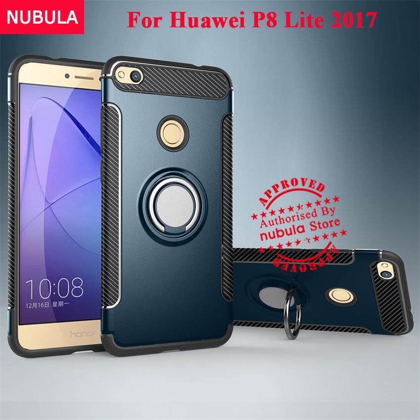 NUBULA 2 in 1 Hard Back Cover For Huawei Nova Lite/Huawei P8 Lite 2017/Huawei Honor 8 Lite/Huawei P9 Lite 2017 Case Armor Rugged Shockproof Case With Built-in Stand Ring and Vehicle Magnetic Absorption
