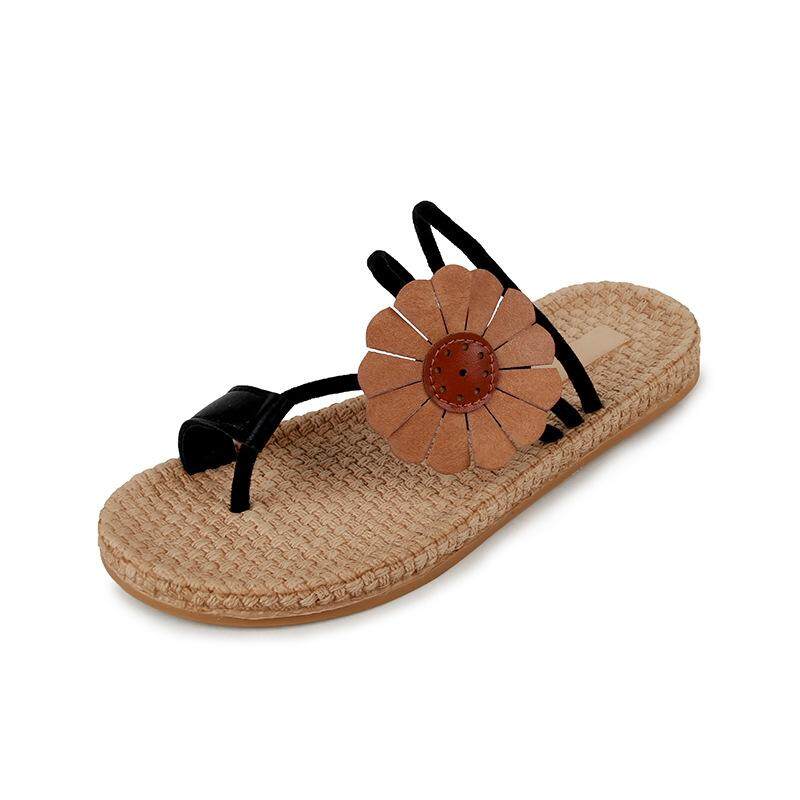 2018 Musim Panas Baru Bohemian Sandal Datar dengan Bunga Matahari Dua Pakaian Sandal Wanita Pantai Sandals-Internasional