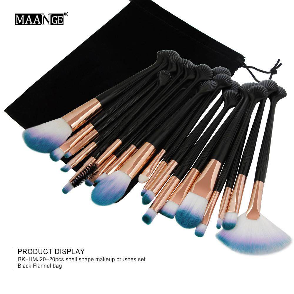 Jual Seksi Modis 20 PC Riasan Kuas Blusher Mata Shadow Brushes Set Perlengkapan dengan Tas Flanel Foxloom A1- internasional