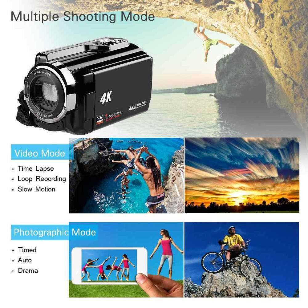 Fuan HDV-534K 4 K Kamera Camcorder, besteker HD 1080 P 24 MP 16X Digital Memperbesar Video Camcorder dengan LCD (Ini Adalah)