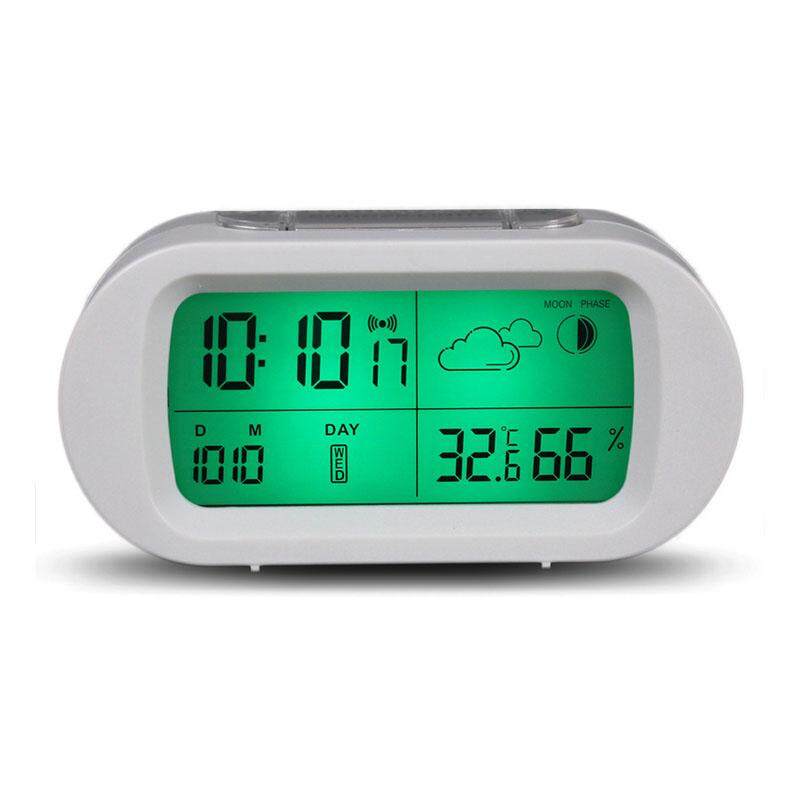 Loskii HC-102 Waktu Digital Termometer Tanggal Tampilan Cuaca Mode Tidur Sebentar Alarm Jam Dinding dengan Layar LCD-Internasional