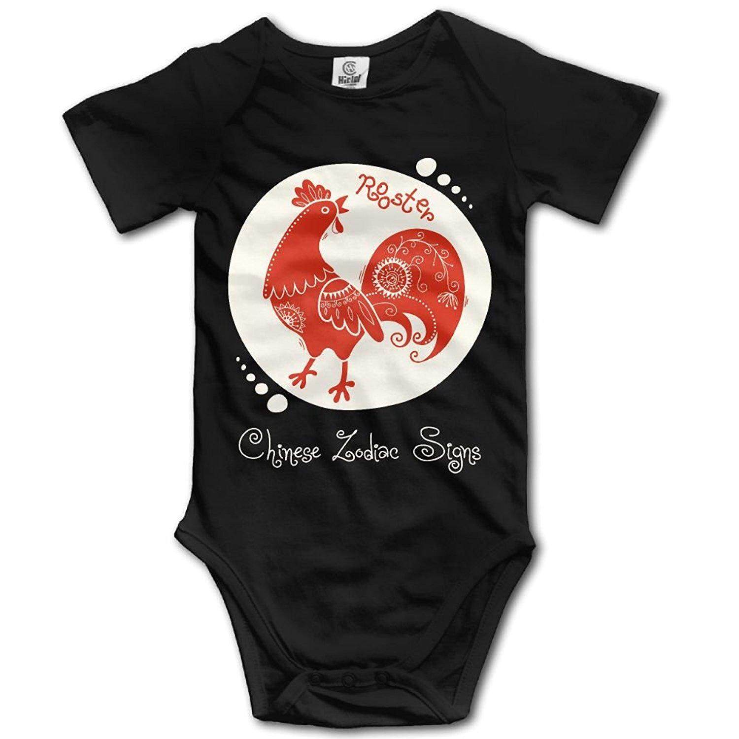 Nyaman Bayi Lengan Bang Pendek Romper Segitiga Bodysuit Onesies Bayi Balita Ayam Cina Zodiak Pendakian Pakaian Pakaian-Internasional