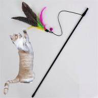 1 pcs Colorful Multi Pet Cat Toys Cute Design Bird Feather Teaser Wand thumbnail