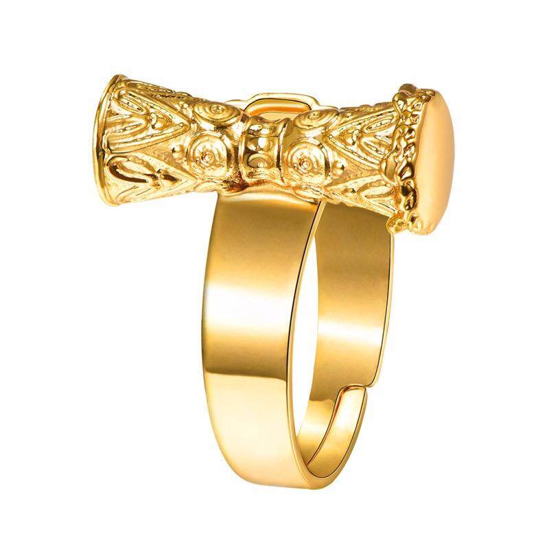 U7 Kundu Ring Gold Color Indian/Papua New Guinea Jewelry Traditional Drum PNG Adjustable KUNDU Ring (Gold) - intl