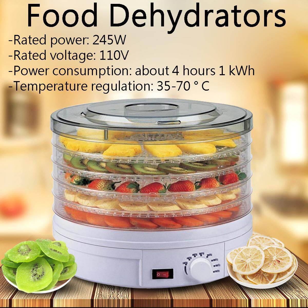 5 Tray Electric Food Dehydrator Fruit Vegetable Beef Jerky Dryer  Thermostatic 110V US Plug - intl