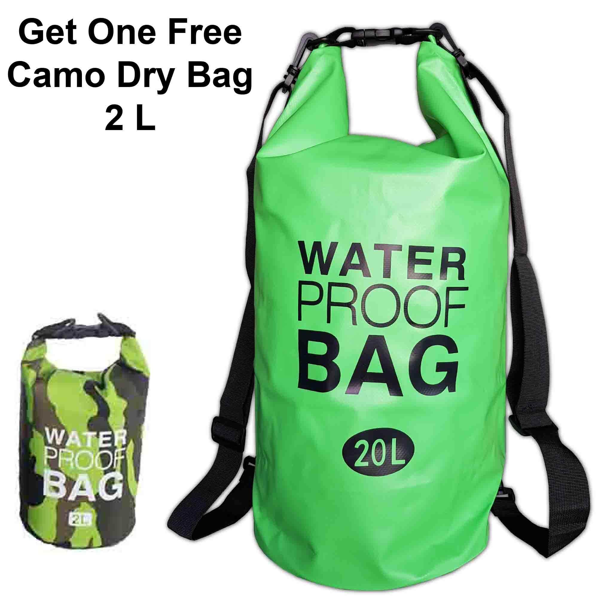 Waterproof Dry Bag Backpack 20 L Double Strap (Free One Camo Dry Bag 2