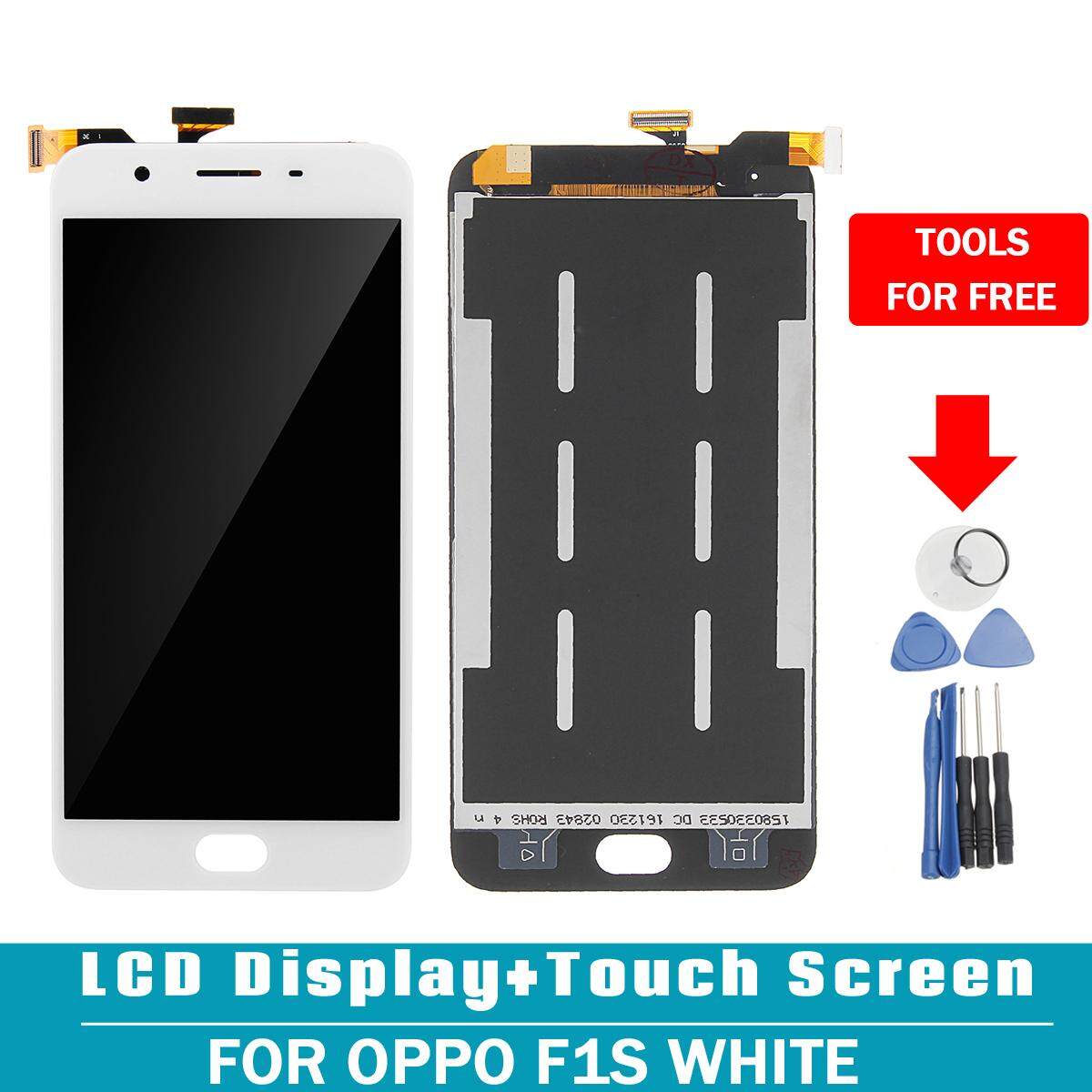 Layar LCD Digitizer Layar Sentuh Kaca Perakitan untuk Oppo F1s Putih-Intl