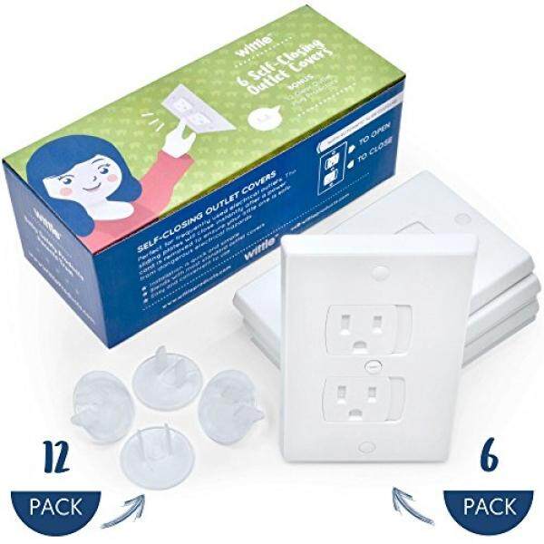 Wittle Diri Closing Stopkontak Sarung (6 Putih) plus 12 Bening Steker Sarung Stopkontak Protectors Anak dan Bayi Proofing Stopkontak Listrik Cara Sederhana dan Mudah dengan salah Satu Jenis Kombo Bungkus! -Internasional