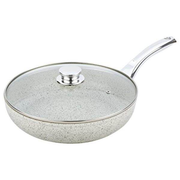 Bisetti BT-38353 Non-Stick Aluminium Stonewhite Wajan dengan Gagang Besar, Putih-Intl