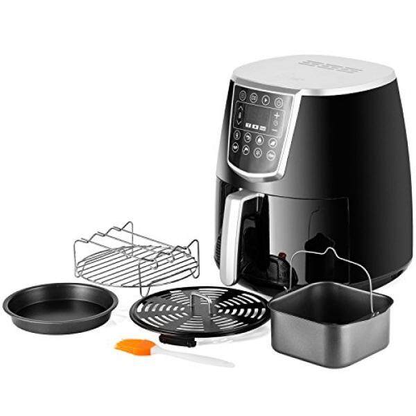 GPL/Koki Bintang AF-15 1350 W Premium 4.2L Udara Fryer W/Resep Buku Masak & Lampiran- kue & Pizza Pan, tusuk Sate, Sikat Minyak Sehat Penggorengan Pilihan untuk Ayam, Kentang Goreng, bawang Cincin & Lainnya/Kapal dari Amerika Serikat-Internasional