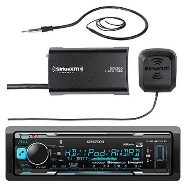 Kenwood Marine Boat Yacht Bluetooth USB AUX Audio Stereo Receiver Bundle Combo with SiriusXM SXV300v1 Satellite Radio Tuner Kit, Enrock 22