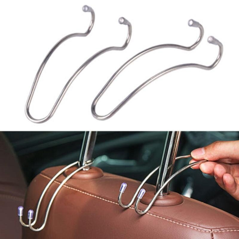 2X Mobil Anti Karat Kursi Belakang Sandaran Kepala Kait Gantungan Mantel Penahan Organizer-Internasional