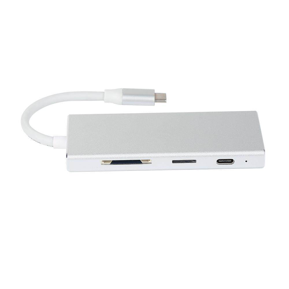 Zoahu Usb C untuk Hub 7IN1 Portable Thunderbolt3 USB 3.1 dengan Port HDMI Usb 3.0 Hub SD dan Pembaca Kartu MicroSD Usbc Pengisian inte-Intl