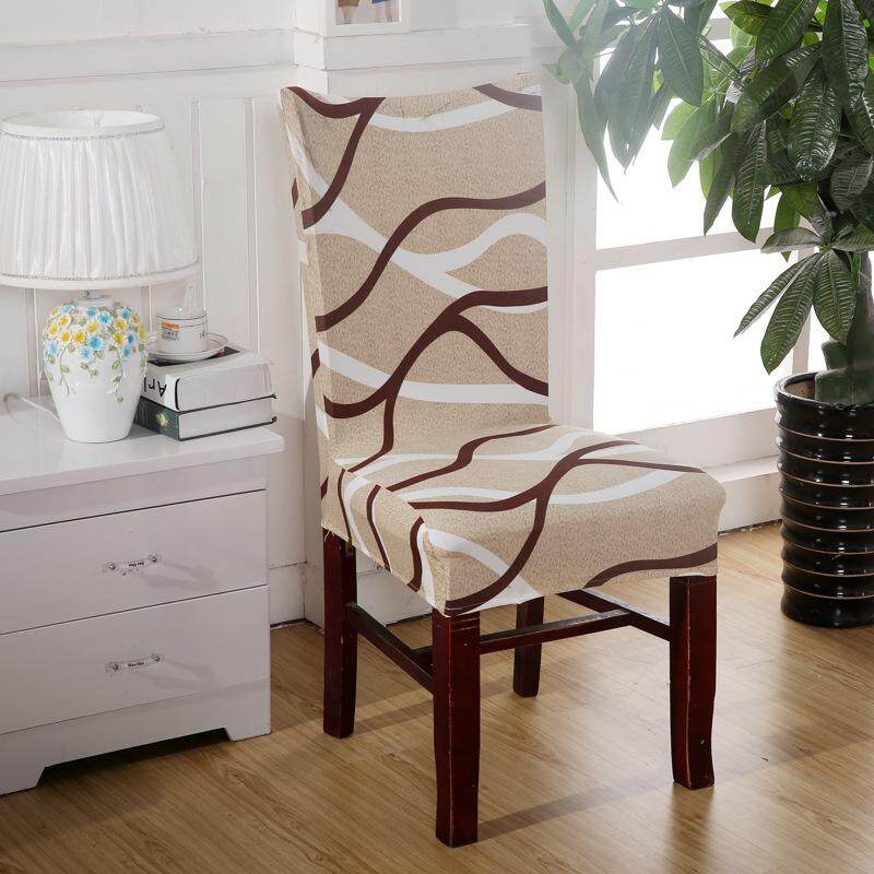 Polyester Stretch Wedding Banquet Hotel Chair Cover Party Decor Wrinkle Resistant Dining Room Seat Covers Style:fashion life - intl