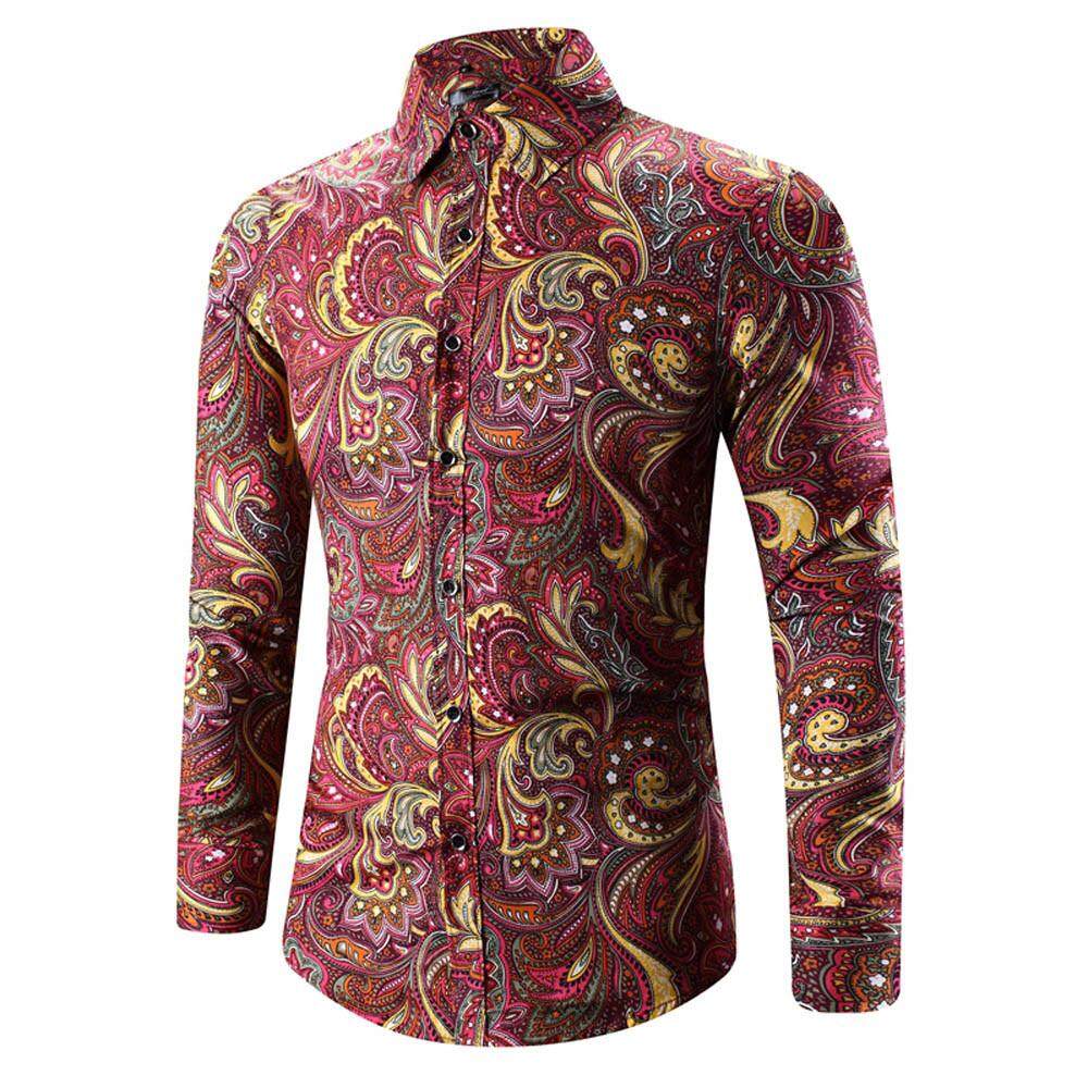 nagostore Mens Hawaiian Shirt 3D Print T-Shirt Sports Long Sleeve Tees Blouse Top