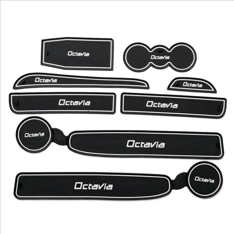 Skoda Bright Door Slot Cushion Water Cup Cushion Is Changed To Prevent Slip And Dust Cushion 8 Pieces
