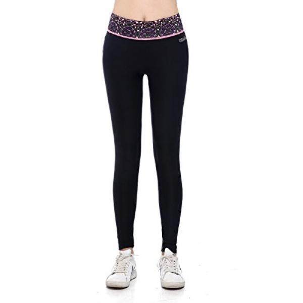 Osiana Wanita Aktif Menjalankan Celana Yoga Tights Kerja Kebugaran Legging Capri Warna Hitam Ungu Ukuran XL-Internasional