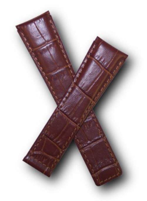 22 Mm Cokelat Aligator Kulit Asli dengan Jahitan Coklat Agar Sesuai dengan Label Heuer Monaco, silverstone & Targa Florio (Musim Semi Bars Included)-Internasional