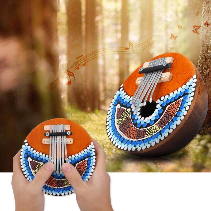 7 Key Tuneable Coconut Shell Mbira Portable Finger Thumb Piano Musical Instrument Malaysia