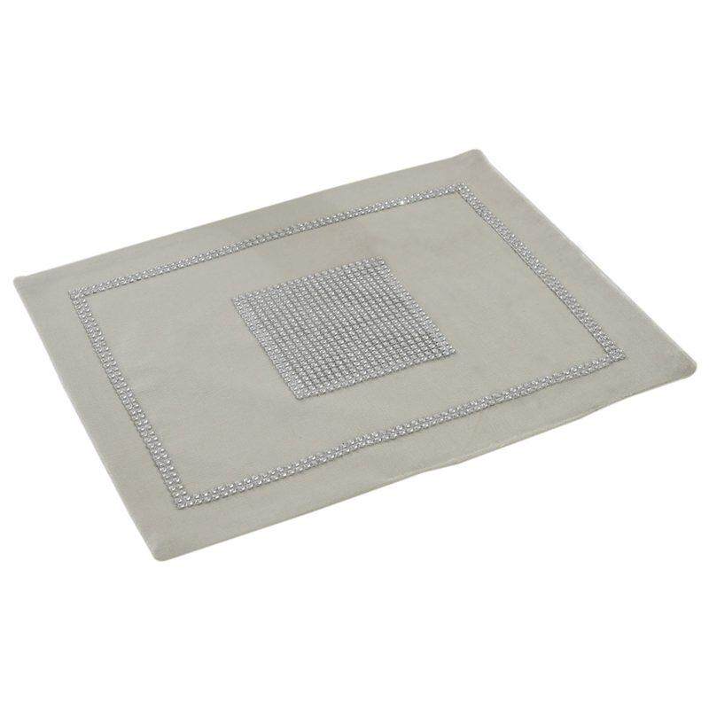 Glittering Diamond Placemats In Flannel For Wedding Decor 30 X 40 Cm White Cream By Happyang