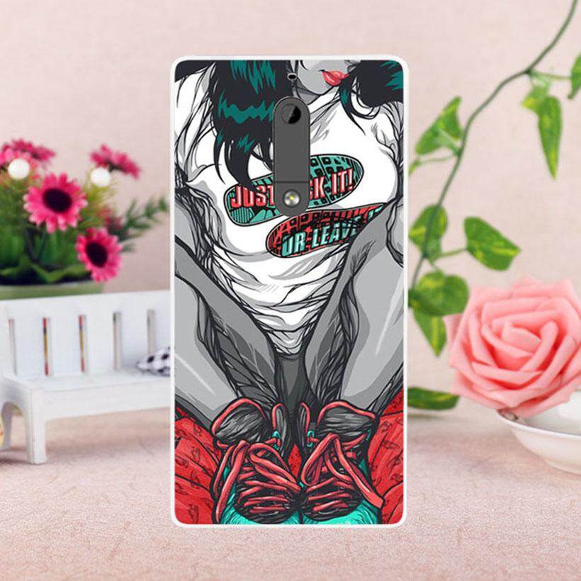 Akabeila DIY Dicat Lembut Tpu Telepon Case S untuk Nokia 5 Nokia Jantung 5.2 Inch Seksi Gambar Case Tas Telepon cangkang Sarung Kembali Lembut Silikon Smartphone Case-Internasional