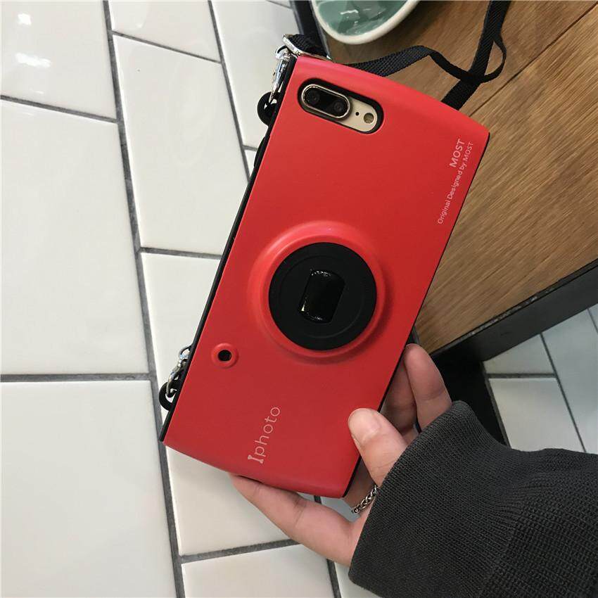 Untuk iPhone 7 Plus/8 PLUS Telepon Case Lucu Korea Kamera Silikon + Buah Tali Penyandang-Internasional