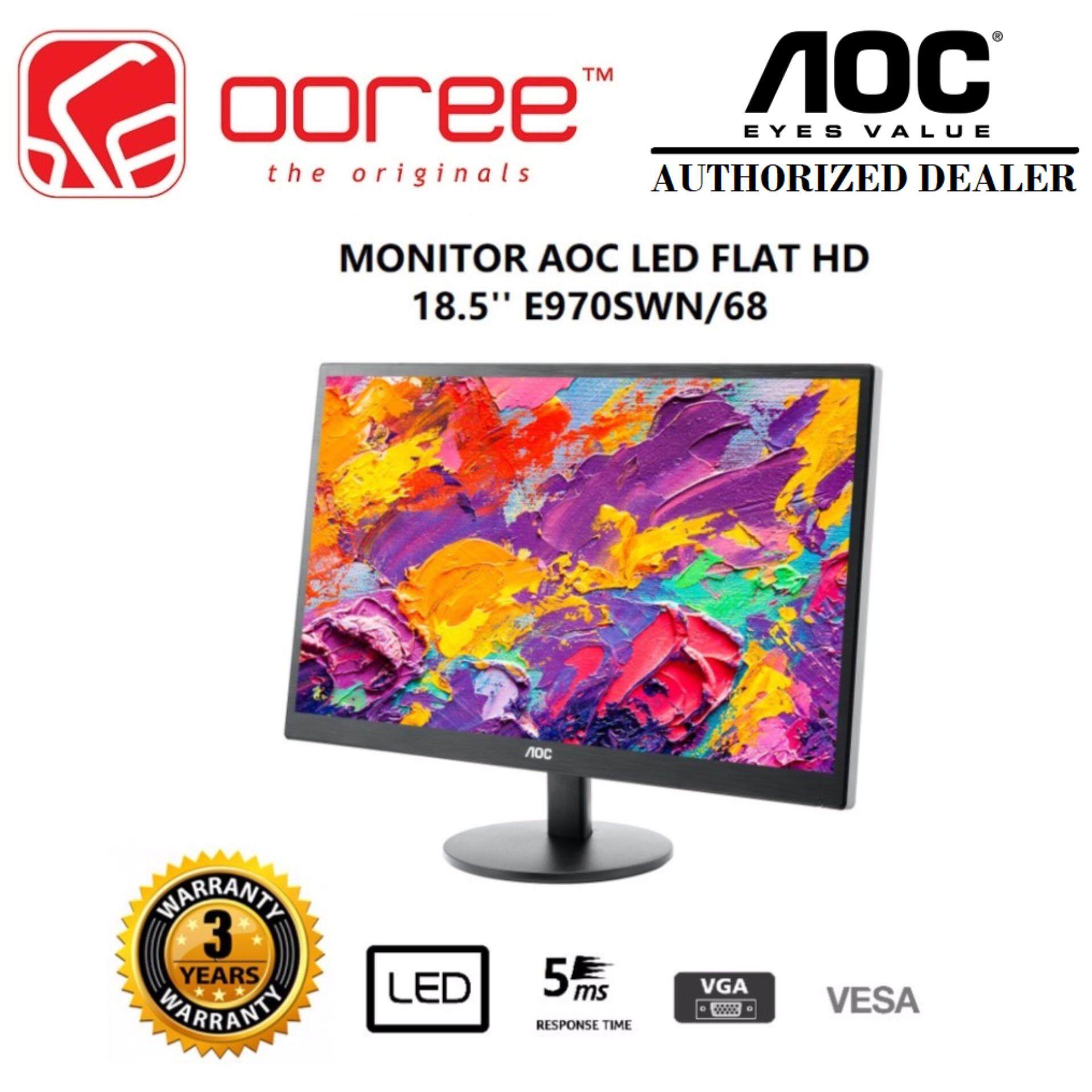 GENUINE AOC LED BACKLIT FLAT HD 18.5 E970SWN/68 PERFORMANCE MONITOR (5MS/VGA/VESA) Malaysia