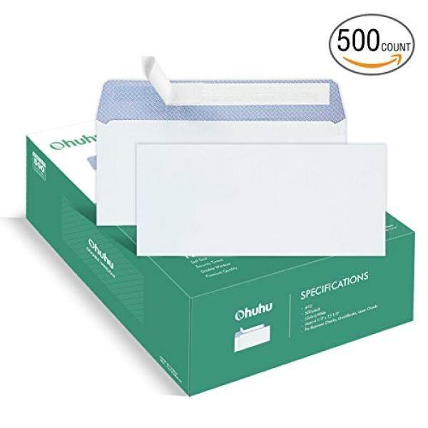 Ohuhu 500 #10 Amplop Diri Amplop Bisnis Windowless Desain, Pola Warna Keamanan untuk Secure Pengiriman, faktur, Laporan & Dokumen Hukum, 4 1/8X9 1/2 Inci-Internasional