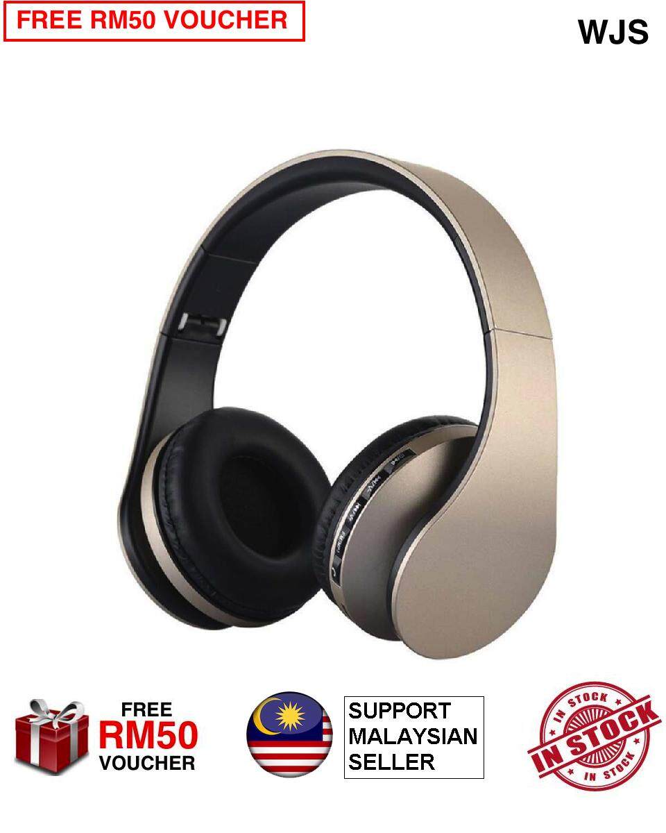 (4 IN 1 FUNCTION) WJS Foldable Stereo Wireless Bluetooth Headphone Foldable EDR Earphone Headset Black Red Blue Green Gold White [FREE RM50 VOUCHER]