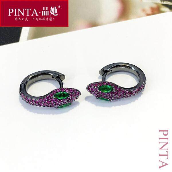 Ini Adalah Satu Jual Modis Sederhana Tide Anting-Anting Feminitas Serpentine Kepribadian Anting-Anting Aksesoris Perhiasan Emas Tunggal (Fuchsia Tunggal) -Internasional